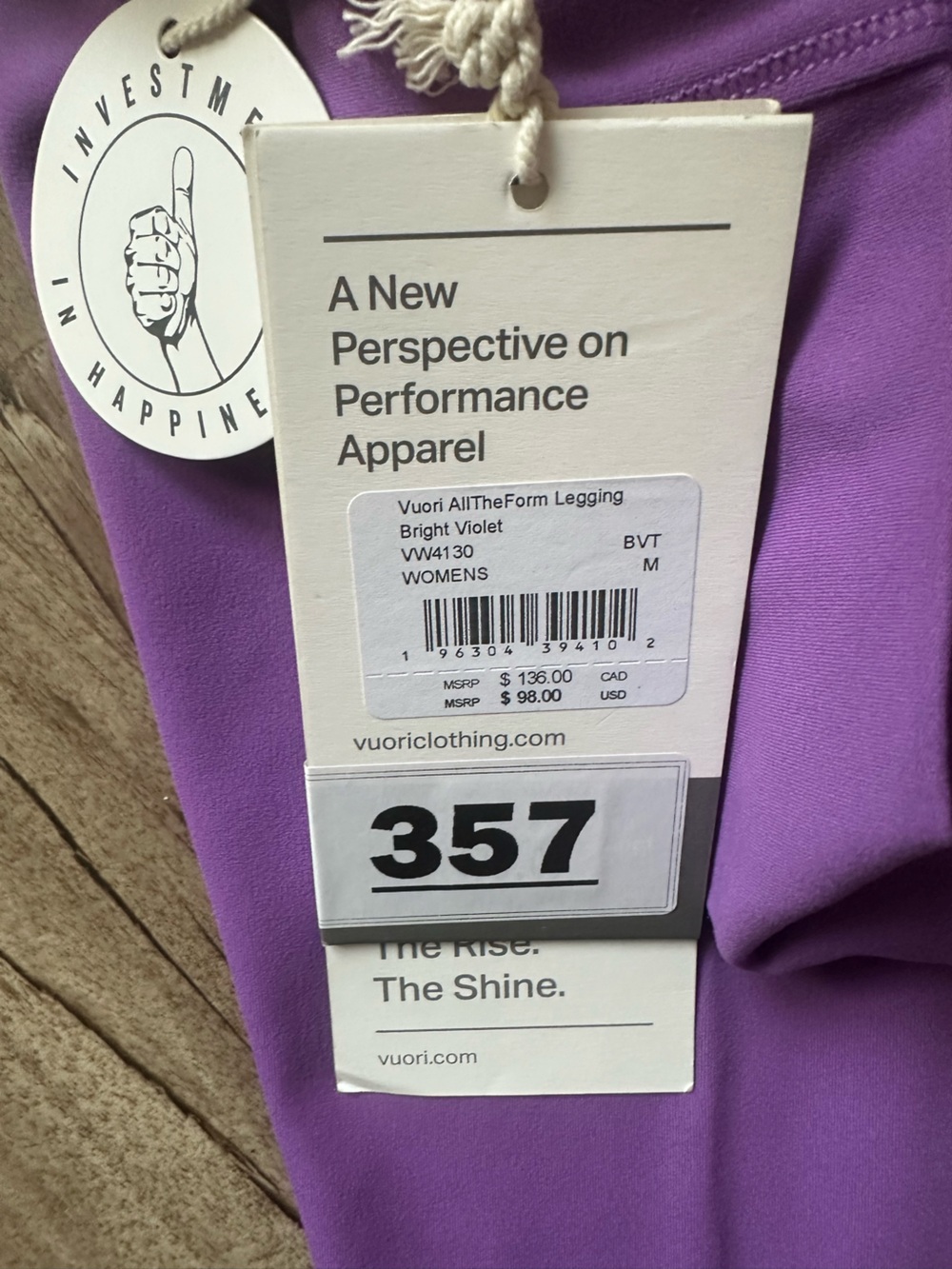 Vuori All The Form Legging (bright violet) Medium - NWT - Picture 5 of 6
